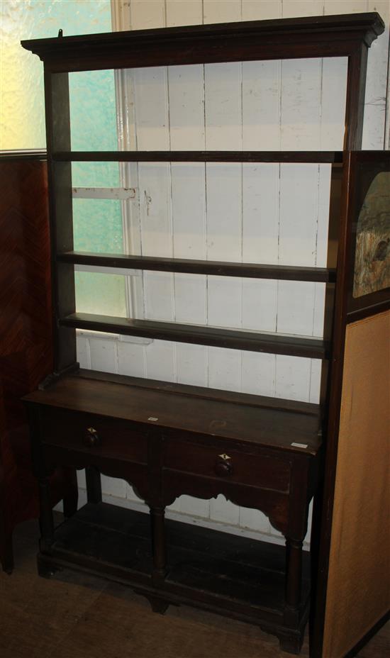 Victorian oak dresser and rack